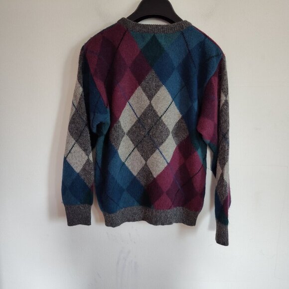 Ladies SZ PP Vintage JH Collectibles Grey/Multi Argyle Sweater - Picture 2 of 3
